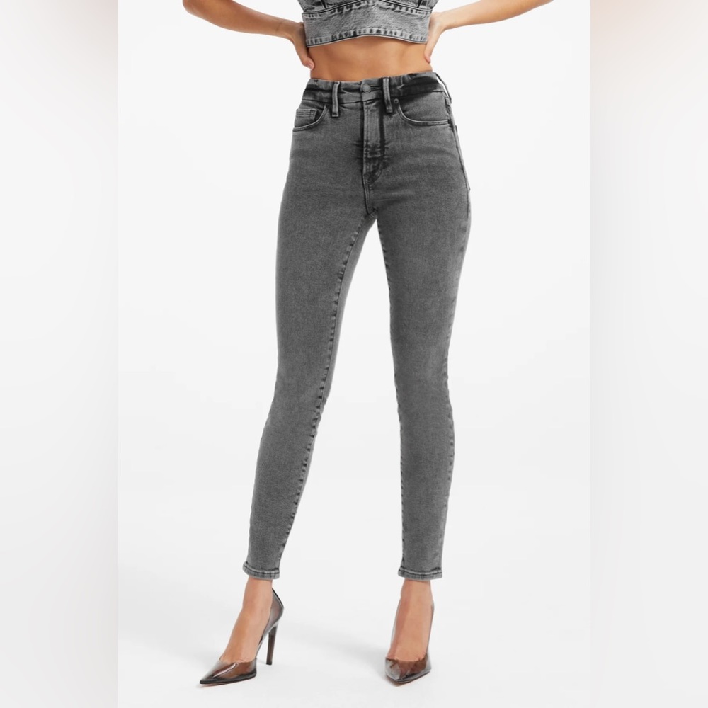 Black Good American Good Waist Jeans